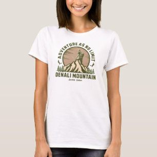 Retro Denali Mountain Hike Sunset T-Shirt