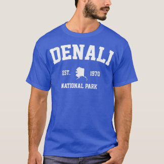 Retro Denali National Park Hiking Alaska Est 1970 T-Shirt