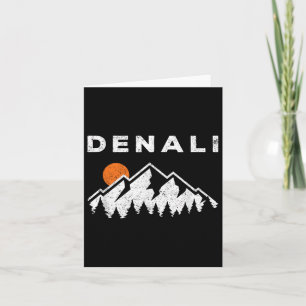 Retro Denali National Park Mountains Vintage Alask Card