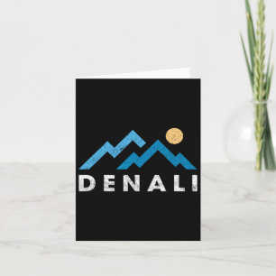 Retro Denali National Park Mountains Vintage Hikin Card