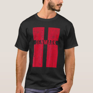 Retro Denmark Flag Danish Souvenir Big Vintage Sty T-Shirt