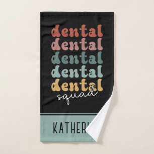 Retro Dental Squad Dental Team Dental Staff Hand Towel