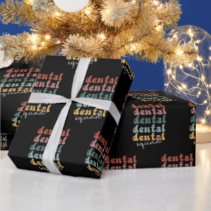 Retro Dental Squad   Dental Team   Dental Staff Wrapping Paper