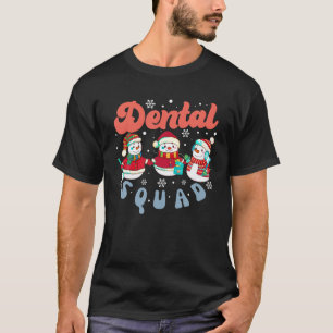 Retro Dental Squad Funny Teeth Santa Claus Merry C T-Shirt