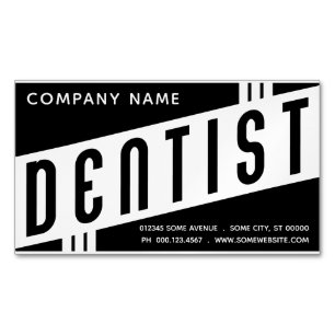 Retro Dentist Magnetic Magnetic Business Card