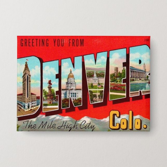 Retro Denver Colorado Postcard (Front)