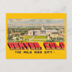 Retro Denver Colorado Postcard