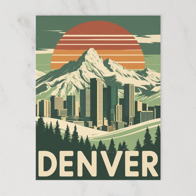 Retro Denver Mountain City Postcard (Creator Uploaded)