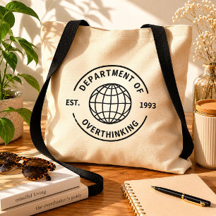 Retro Department of Overthinking Funny Gift  Tote Bag