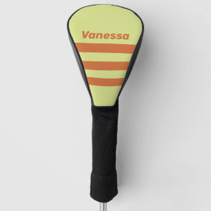 Retro Desert Cactus Three Across Stripe with Name Golf Head Cover