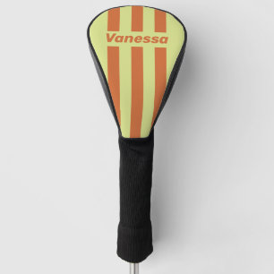 Retro Desert Cactus Three Pin Stripes with Name Golf Head Cover