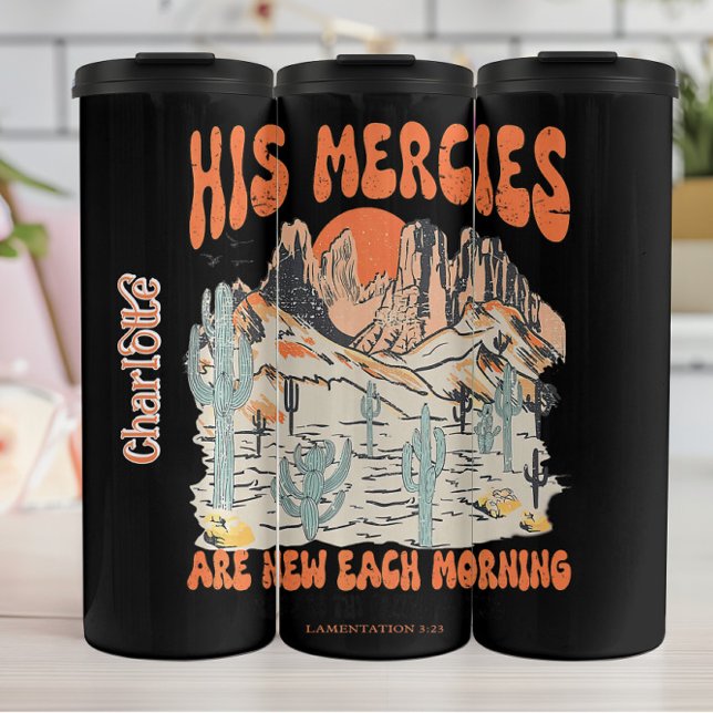 Retro Desert Christian Mercies Graphic Thermal Tumbler (Creator Uploaded)