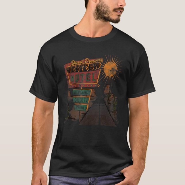 Retro Desert Dream Desert Travel Cactus Road Weste T-Shirt (Front)
