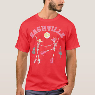 Retro Desert Skeleton Dancing Cowboy Nashville How T-Shirt