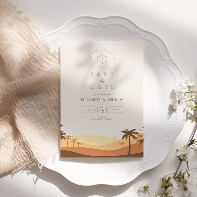 Retro Desert Sunset Wedding Save The Date (Creator Uploaded)