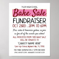 Retro Design, Charity Bake Sale Event Advertising