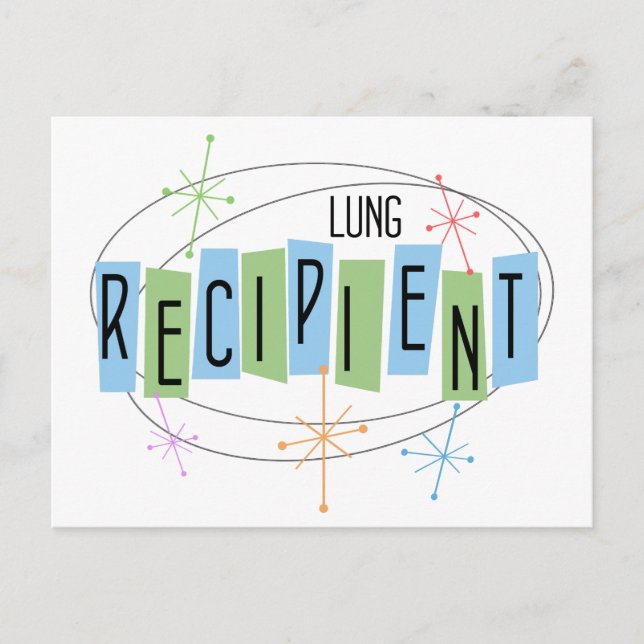 Retro design Lung Transplant Recipient Postcard (Front)
