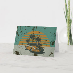 Retro Design Mustang Greeting Card
