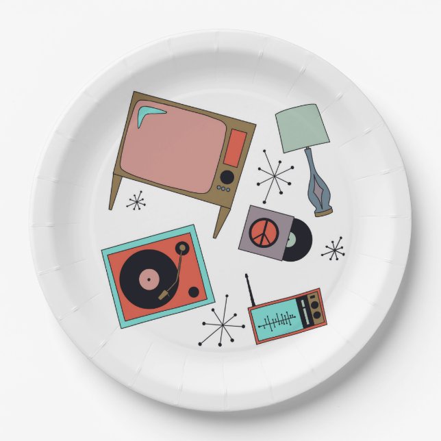 Retro designs  paper plate (Front)