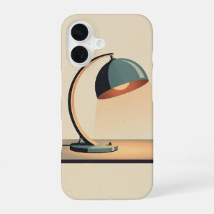 Retro Desk Lamp Minimal iPhone 16 Case