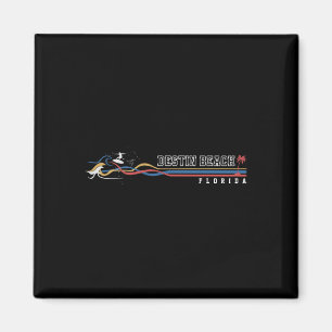 Retro Destin Beach Florida Men Women Surfboarder Magnet