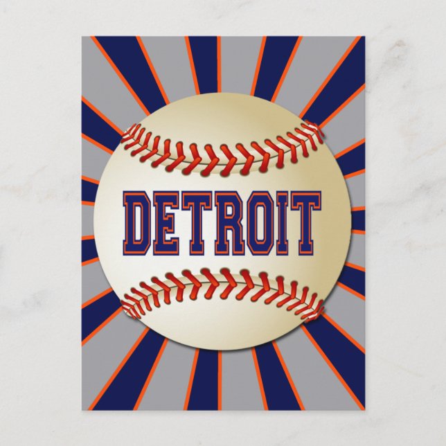 RETRO DETROIT BASEBALL POSTCARD (Front)