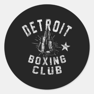Retro Detroit Boxing Club - Vintage Distressed Box Classic Round Sticker