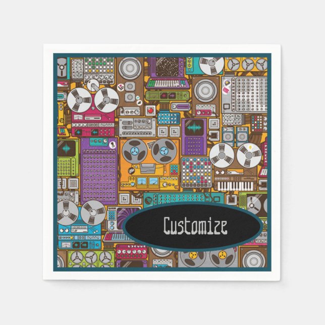 Retro Devices Recording Studio Napkin (Front)