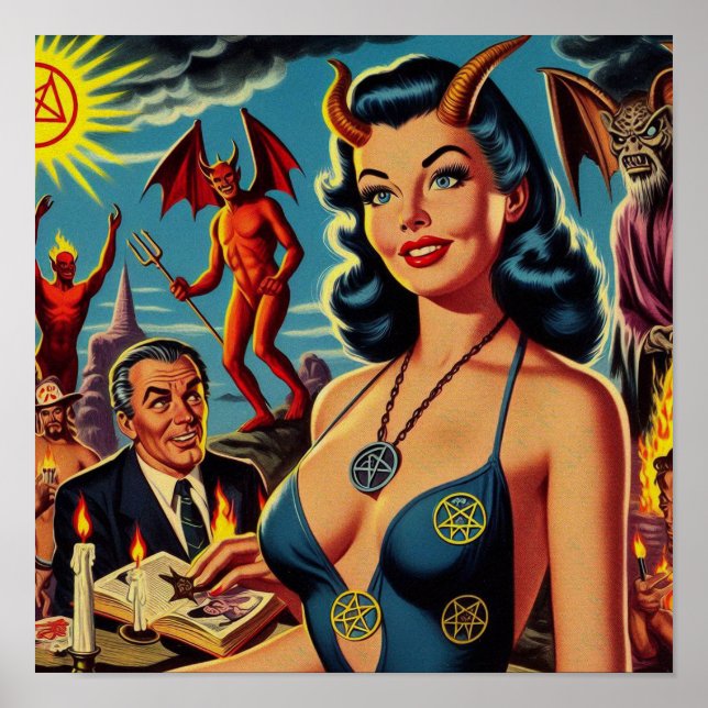 Retro Devil Girl Poster (Front)