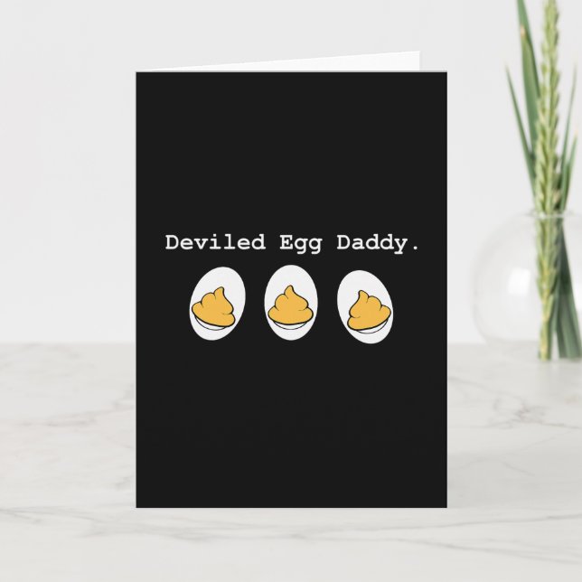 Retro Deviled Egg Daddy Funny Thanksgiving Fathers Card (Front)