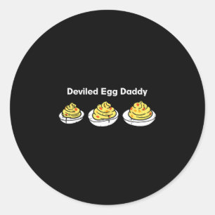 Retro Deviled Egg Daddy Funny Thanksgiving Fathers Classic Round Sticker
