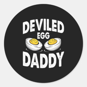 Retro Deviled Egg Daddy Funny Thanksgiving Fathers Classic Round Sticker