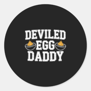 Retro Deviled Egg Daddy Funny Thanksgiving Fathers Classic Round Sticker