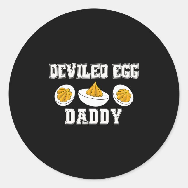 Retro Deviled Egg Daddy Funny Thanksgiving Fathers Classic Round Sticker (Front)