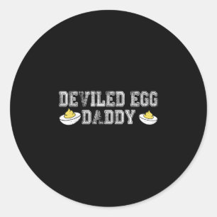 Retro Deviled Egg Daddy Funny Thanksgiving Fathers Classic Round Sticker