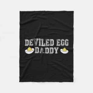 Retro Deviled Egg Daddy Funny Thanksgiving Fathers Fleece Blanket