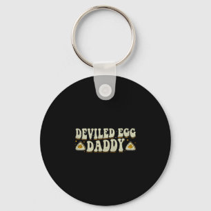 Retro Deviled Egg Daddy Funny Thanksgiving Fathers Key Ring