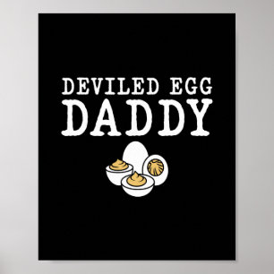 Retro Deviled Egg Daddy Funny Thanksgiving Fathers Poster