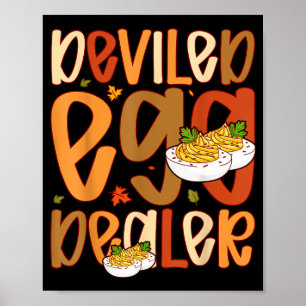 Retro Deviled Egg Er Thanksgiving Dinner Funny  Poster