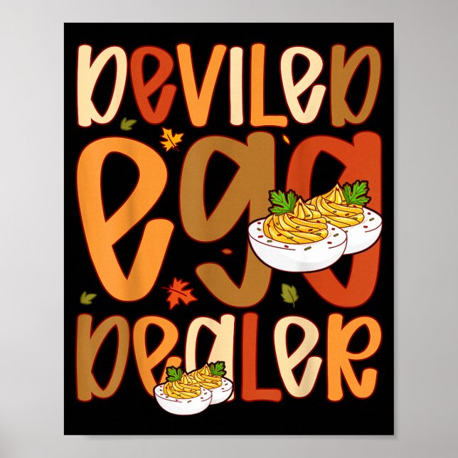 Retro Deviled Egg Er Thanksgiving Dinner Funny  Poster (Front)
