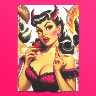 Retro Devilish Pin-up Tissue Paper