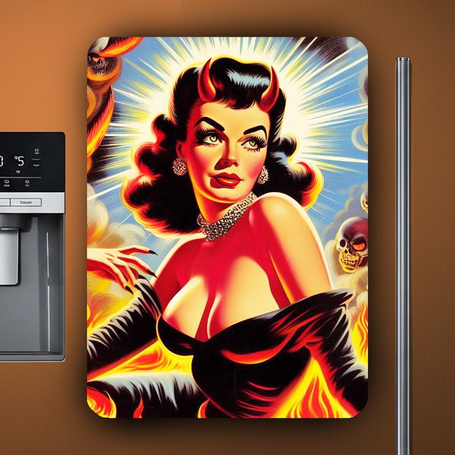 Retro Devilish Pinup Magnet (Creator Uploaded)