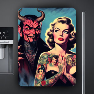 Retro Devilish Tattooed Pin-up Magnet