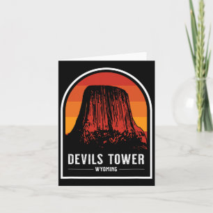 Retro Devils Tower National Monument Wyoming Hikin Card
