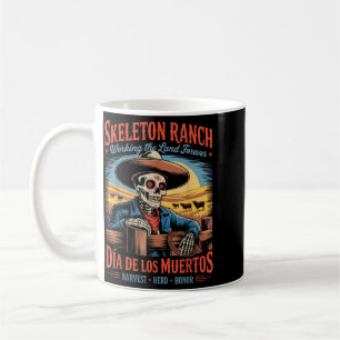Retro Día De Los Muertos Cowboy Farmer Coffee Mug