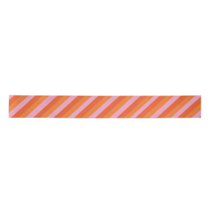 Retro Diagonal Orange and Pink Satin Ribbon