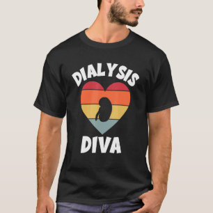 Retro Dialysis Diva Kidney Nurse Rn Matching Dialy T-Shirt