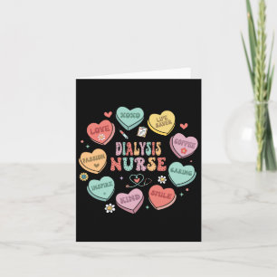 Retro Dialysis Nurse Valentine Heart Women Nurse  Card
