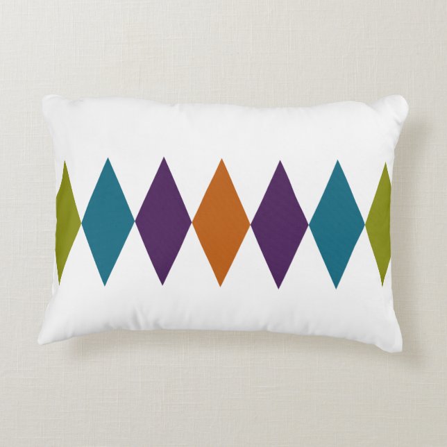 Retro Diamond Geometric Decorative Cushion (Back)