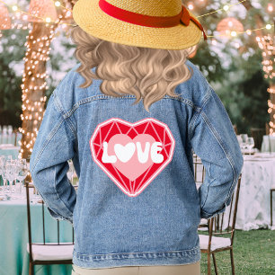 Retro Diamond Heart Love Valentine's Day  Denim Jacket